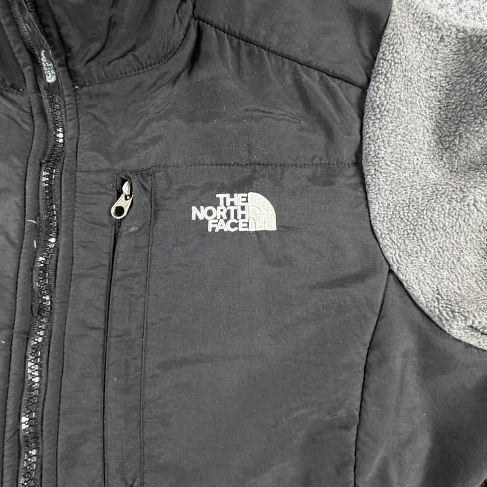 Vintage The‎ North Face Polartec Denali Jacket Womens L Gray Black Fleece Zip Up